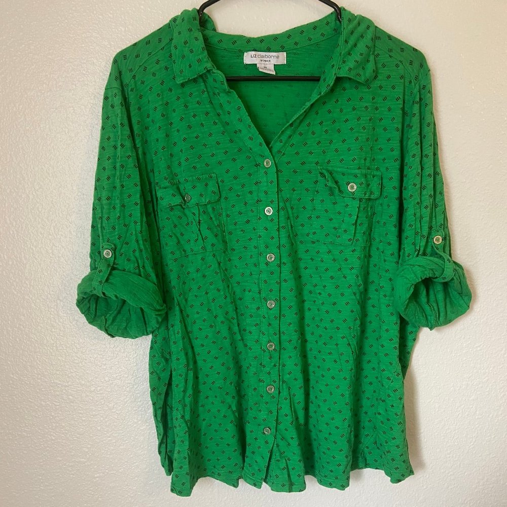 Bright Green Quarter Length Sleeve top